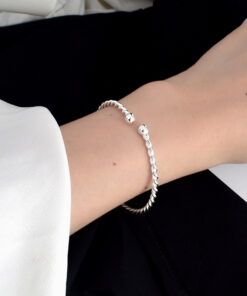 Women's Temperamental Sterling Silver Twist Bracelet